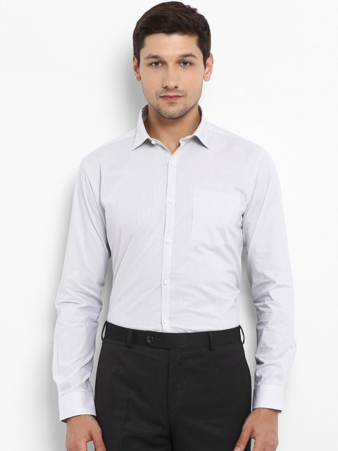 

Park Avenue Men Grey & White Slim Fit Solid Formal Shirt