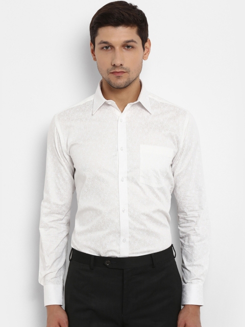 

Park Avenue Men White Slim Fit Printed Formal Shirt