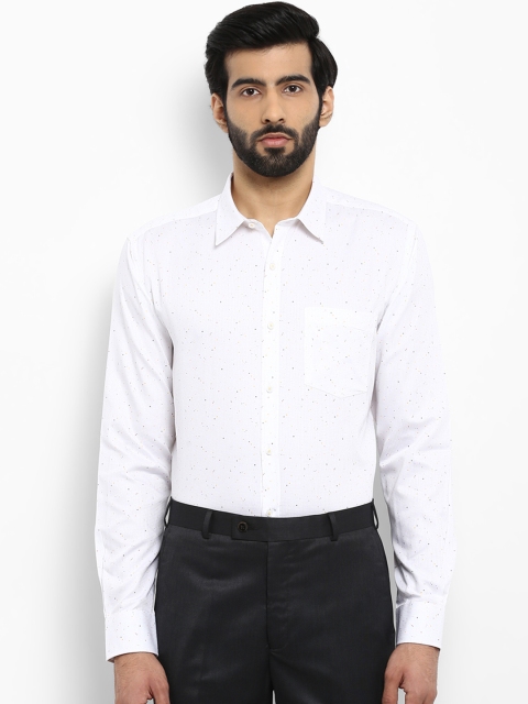 

Park Avenue Men White Slim Fit Printed Formal Shirt