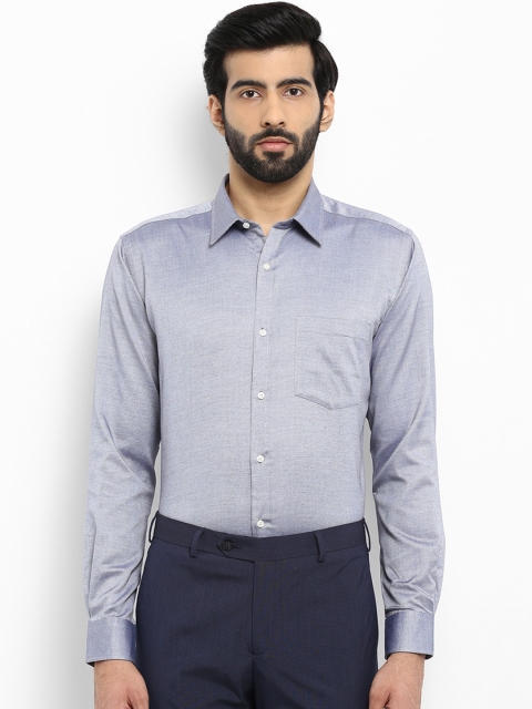 

Park Avenue Men Blue & Grey Slim Fit Solid Formal Shirt