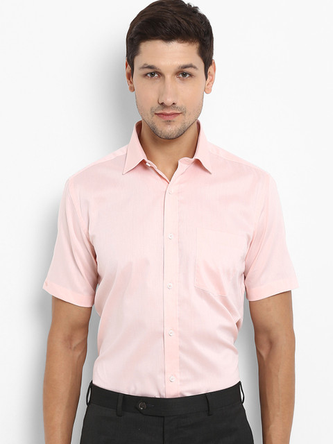 

Park Avenue Men Peach-Coloured Regular Fit Solid Formal Shirt