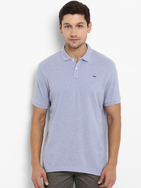 

Park Avenue Men Blue Solid Polo Collar T-shirt