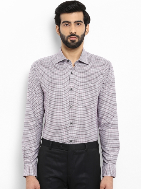 

Park Avenue Men Maroon & White Slim Fit Checked Formal Shirt