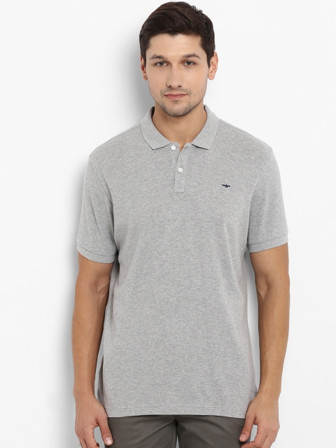 

Park Avenue Men Grey Solid Polo Collar T-shirt