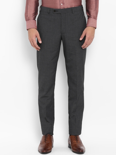 

Park Avenue Men Grey Regular Fit Self Design Formal Trousers