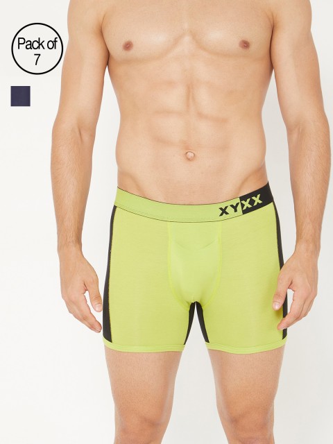 

XYXX Men IntelliSoft Antimicrobial Micro Modal Pack of 7 Dualist Trunks XYTRNK7PCKN01, Green