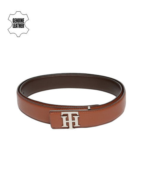 

Tommy Hilfiger Men Tan Brown Textured Leather Belt