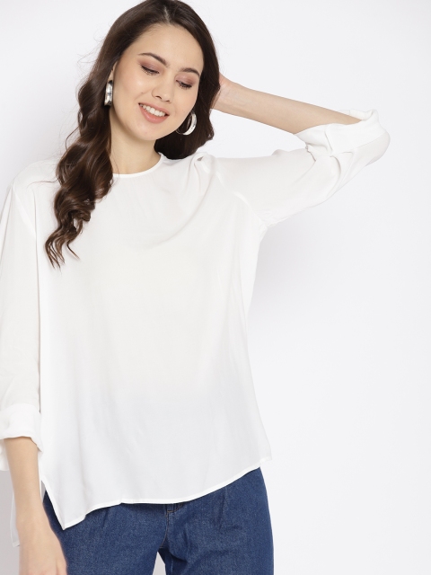 

MANGO Women White Solid Top