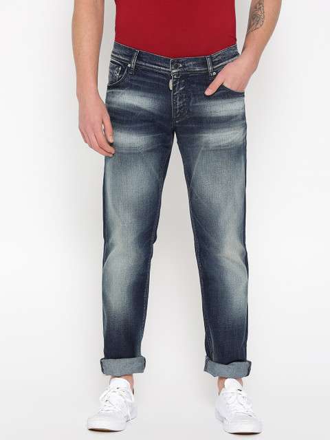 

Antony Morato Men Blue Fredo Skinny Fit Mid-Rise Low Distress Stretchable Jeans