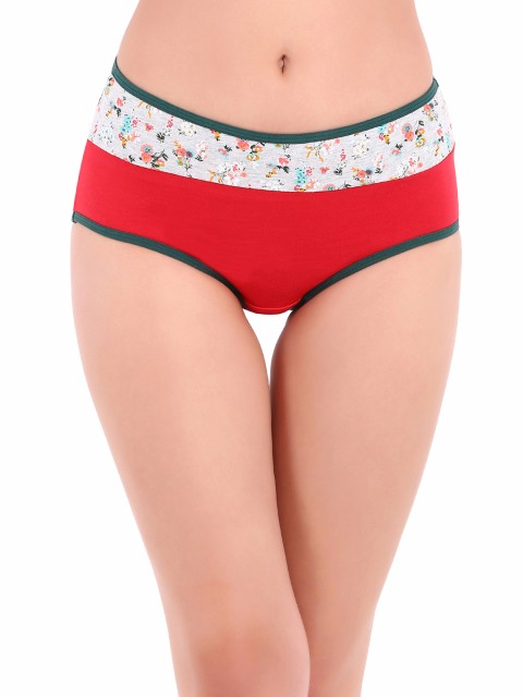 

Clovia Women Red & Grey Hipster Briefs PN2680P04