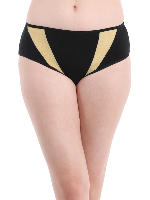 

Clovia Women Black & Yellow Colorblocked Hipster Brief PN0614P02XXL