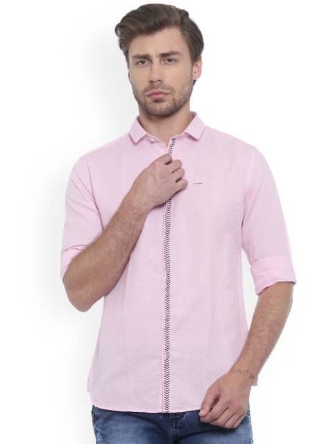 

WITH Men Pink Slim Fit Solid Casual Shirt