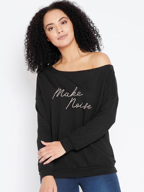 

Femella Women Black Printed Sweatshirt