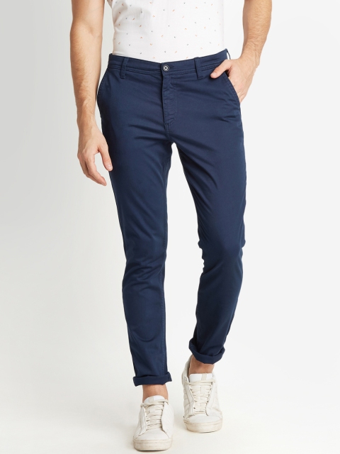 

Urban Ranger by pantaloons Men Blue Slim Fit Solid Regular Trousers