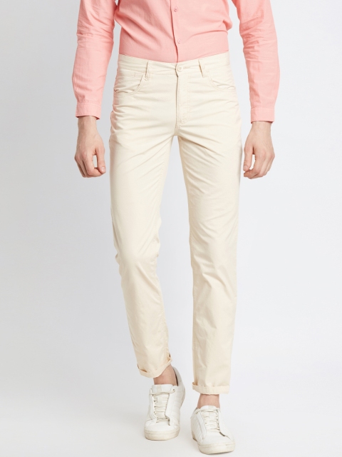 

Urban Ranger by pantaloons Men Beige Slim Fit Solid Regular Trousers