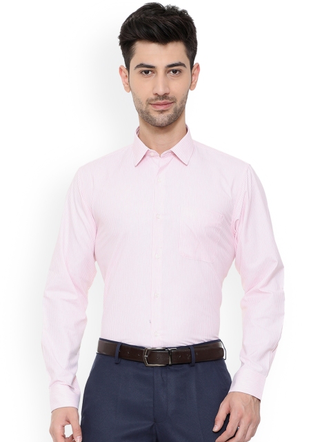 

Peter England Men Pink & White Regular Fit Striped Formal Shirt