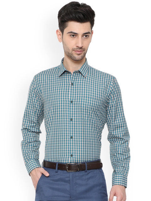 

Peter England Men Blue Regular Fit Checked Formal Shirt