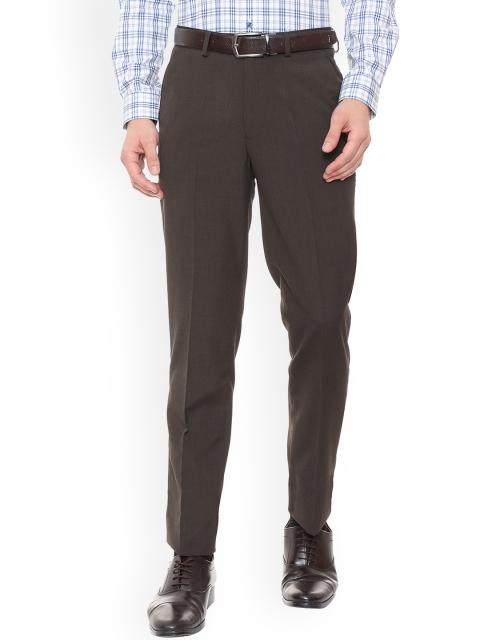 

Peter England Men Brown Slim Fit Solid Formal Trousers