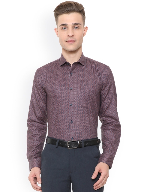

Peter England Men Navy Blue & Red Regular Fit Printed Formal Shirt