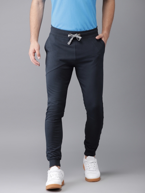

ELABORADO Navy Slim Fit Solid Joggers, Navy blue