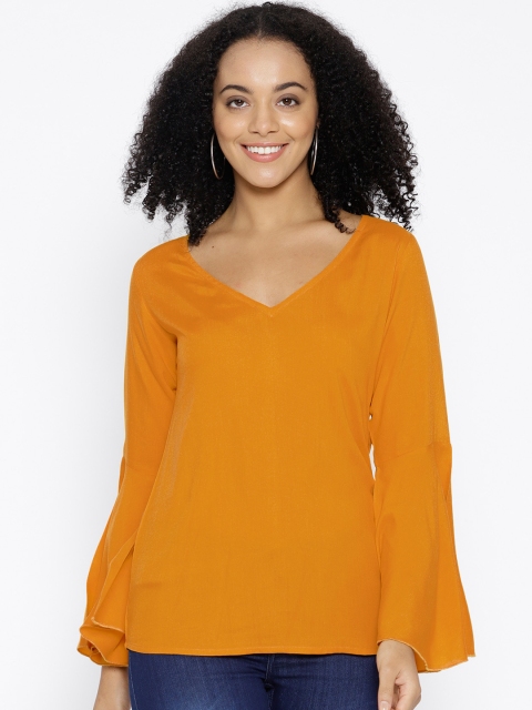 

U&F Women Mustard Yellow Solid Top