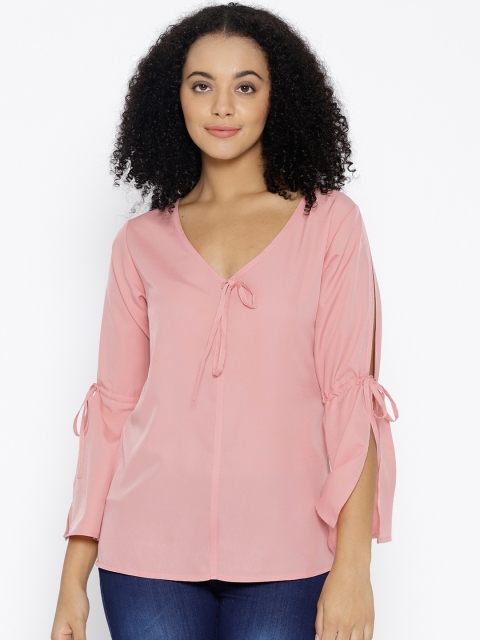 

U&F Women Pink Solid Top