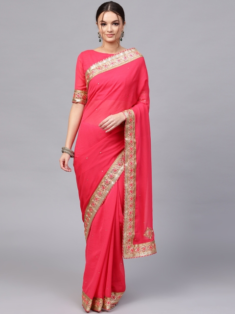 

Saree mall Pink Gotta Patti Saree