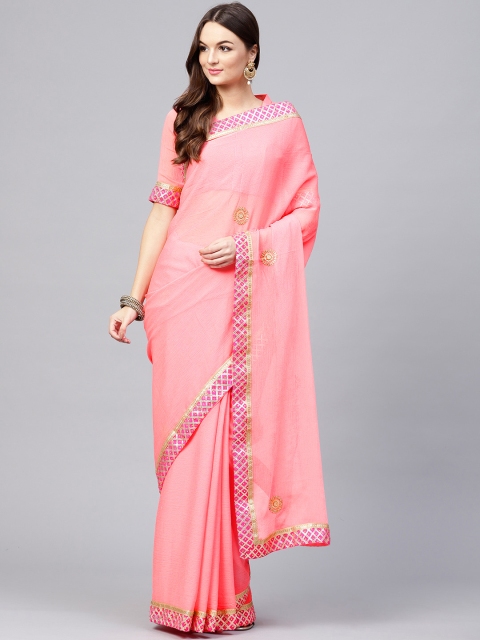 

Saree mall Peach-Coloured Partywear Saree
