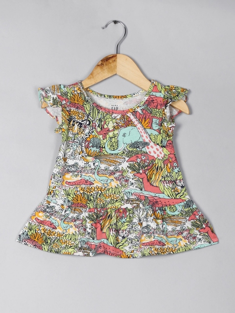 

GAP Girls Green Print Peplum T-Shirt