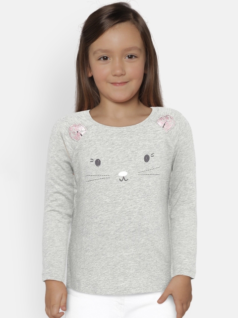 

GAP Baby Girls' Critter Graphic Long Sleeve T-Shirt, Grey melange