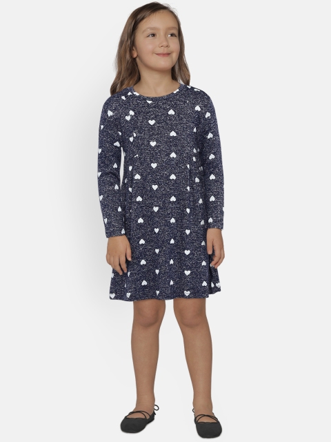 

GAP Baby Girls' Softspun Long Sleeve Dress, Blue