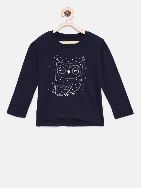 

GAP Baby Girls' Flappy Graphic Long Sleeve T-Shirt, Navy blue