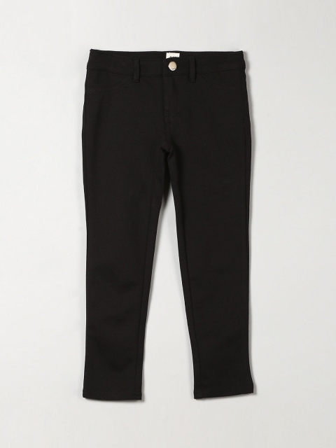 

GAP Girls' Black Slim Fit Solid Regular Trousers
