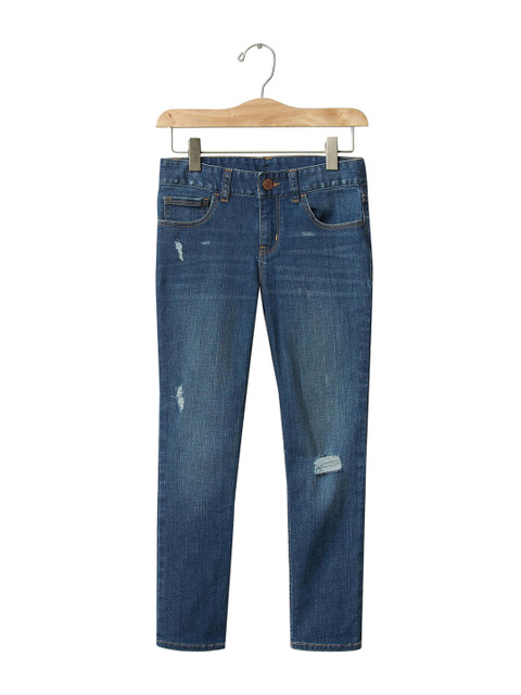 

GAP Girls' 1969 Navy Blue Destructed Super Skinny Skimmer Jeans