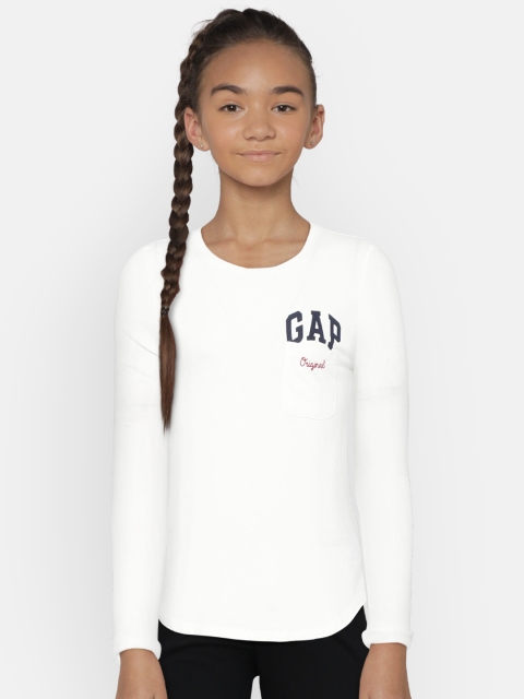 

GAP Girls' Logo Graphic Raglan T-Shirt, White