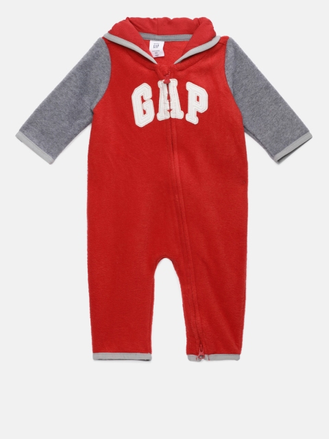 

GAP Baby Boys' Red Logo Hoodie One-Piece