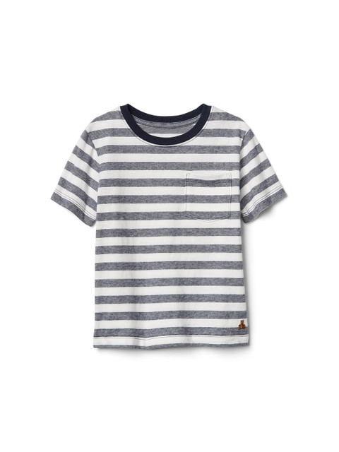 

GAP Boys Blue Striped Round Neck T-shirt