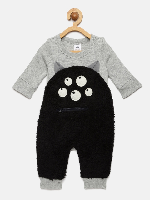 

GAP Baby Boys' Monster Graphic One-Piece Romper, Grey melange