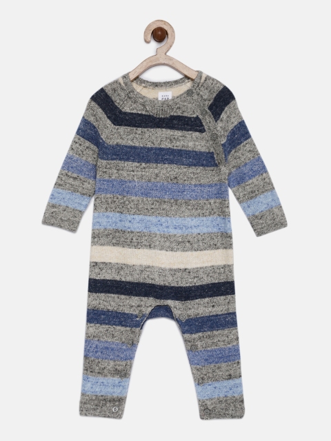

GAP Baby Boys' Grey Stripe Marled One-Piece, Grey melange