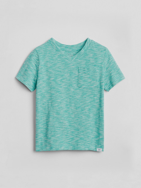 

GAP Boys Blue Solid V-Neck T-shirt