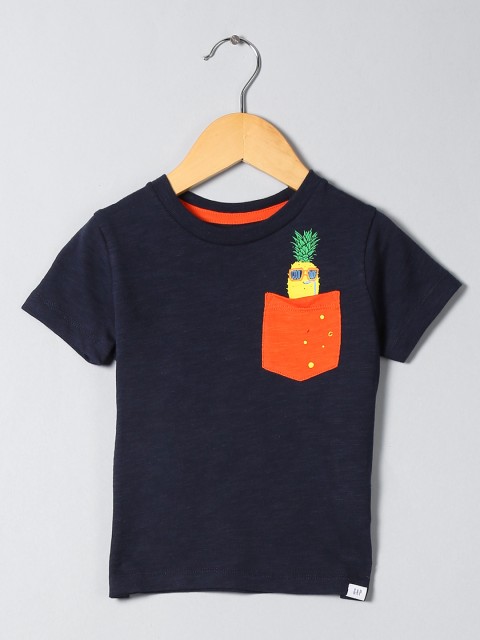 

GAP Boys Navy Blue Monster Pocket T-Shirt