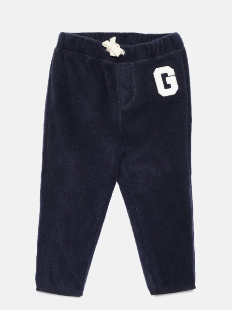 

GAP Baby Boys' Navy Logo Pull-On Pants in Fleece, Navy blue