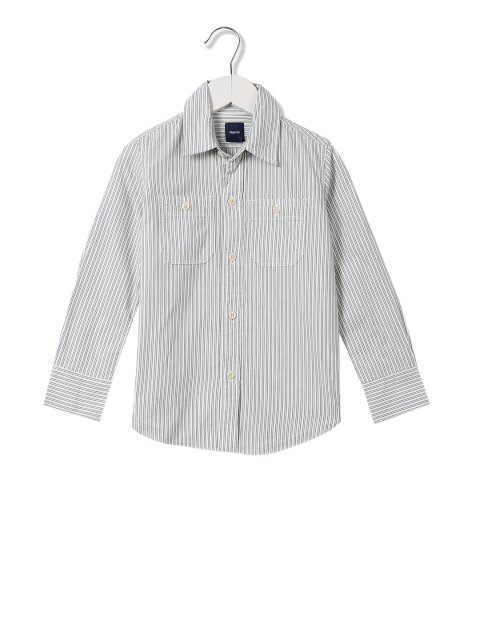 

GAP Boys White Regular Fit Striped Casual Shirt