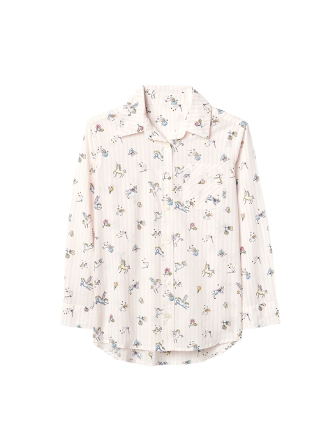 

GAP Girls Pink Regular Fit Printed Casual Shirt