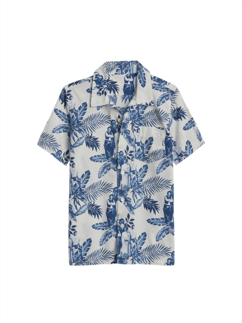 

GAP Boys White Regular Fit Printed Casual Shirt