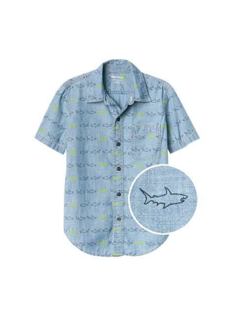 

GAP Boys Blue Regular Fit Printed Casual Shirt