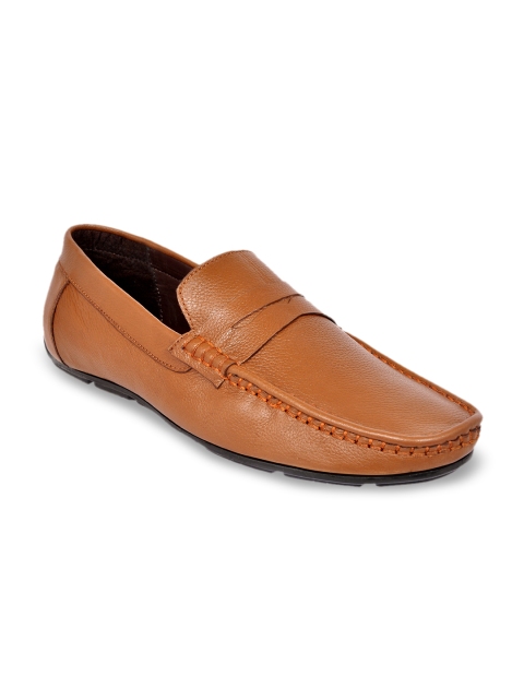 

Allen Cooper Men Tan Brown Leather Loafers