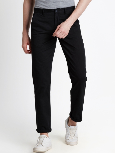 

Spiritus by pantaloons Men Black Regular Fit Solid Regular Trousers