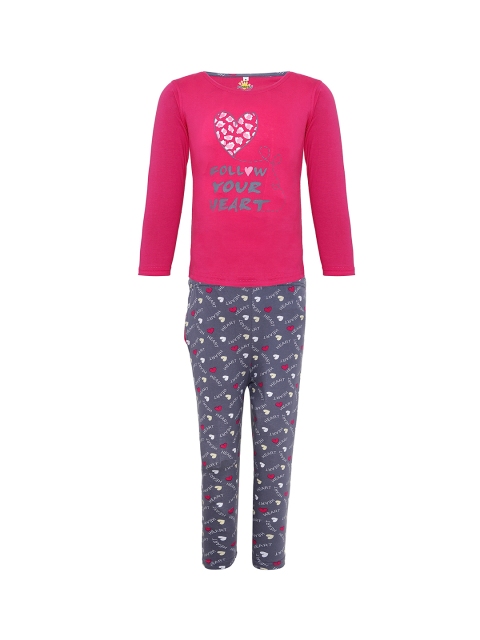 

Punkster Girls Pink Printed Night suit 13163B