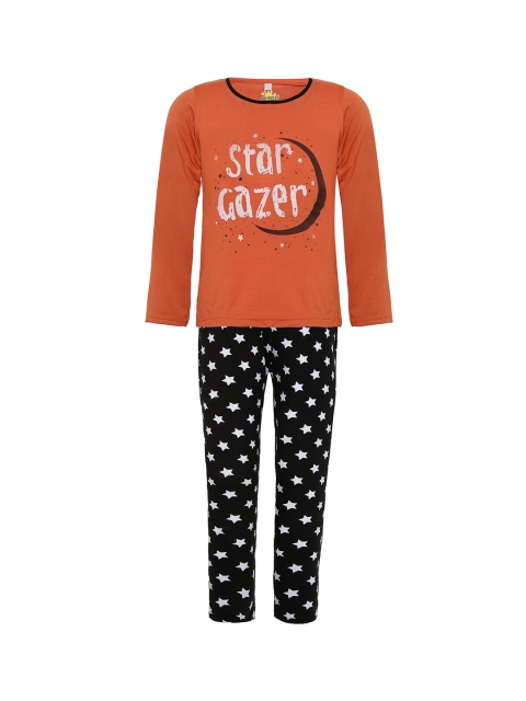 

Punkster Girls Orange Printed Night suit